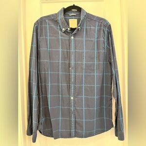 Life After Denim Navy and Light Blue Plaid Shirt